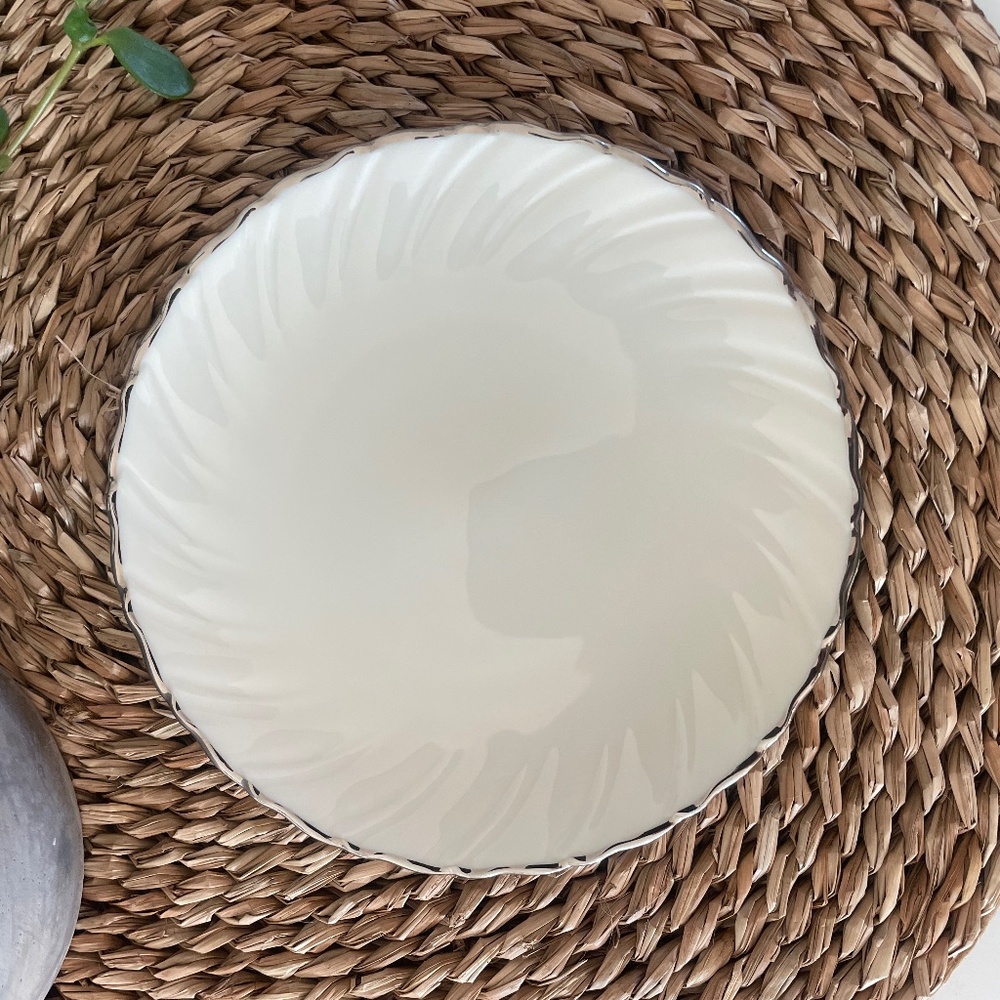 Lenox Weatherly Side Dessert Plate Bread & Butter 6 1/4" Ivory Platinum Trim